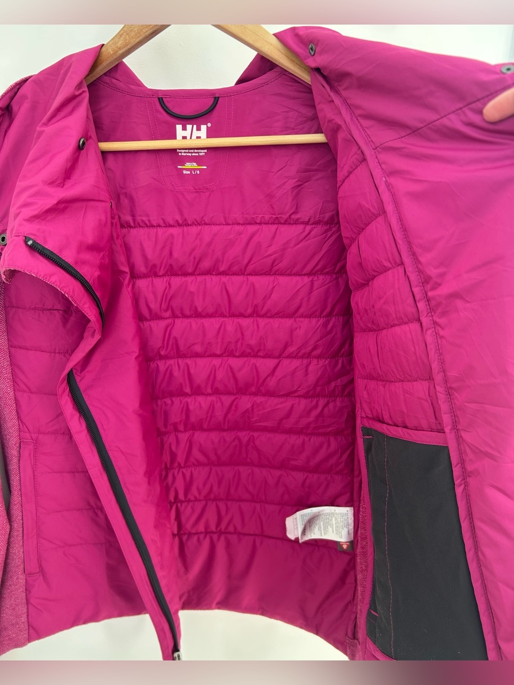 Helly Hansen PrimaLoft Hybrid Jacket Women’s Large Pink Quilted Herringbone - Picture 4 of 6